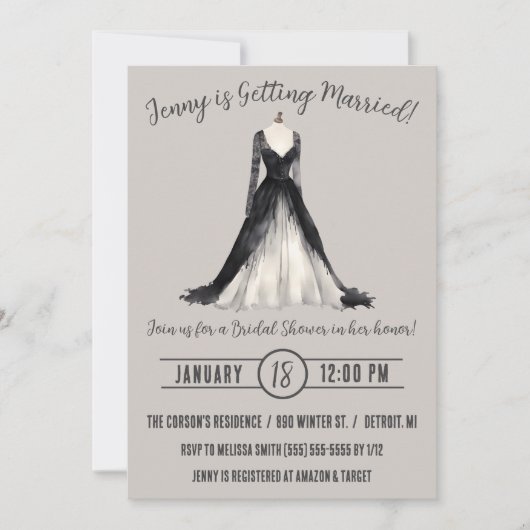 Gotische trouwjurk Vrijgezellenfeest Kaart (Voorkant)