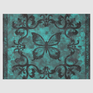  gotische turquoise vlinderdecoupage tissuepapier