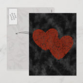 Gotische Valentijn Broken Hearts Briefkaart (Voorkant / Achterkant)