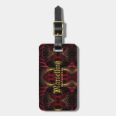 Gotische Valentijn Gold Hearts Dark Arts Bagagelabel (Voorkant verticaal)