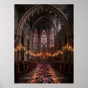 Gotische Valentijnkathedraalhal Poster
