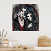 Gotische Vampier Paar Poster (Keuken)