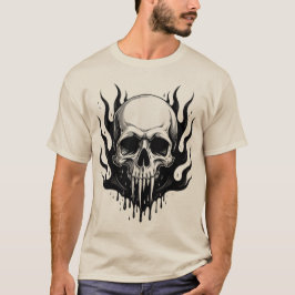 Gotische Vampier Schedel met Druppelende Zwarte Vl T-shirt