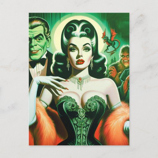 Gotische Vampier Vrouw Briefkaart (Voorkant)