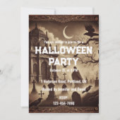Gotische Victoriaans begraafplaats Halloween Party Kaart (Voorkant)