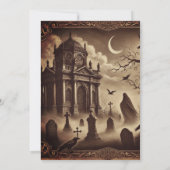 Gotische Victoriaans begraafplaats Halloween Party Kaart (Achterkant)
