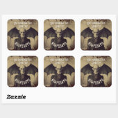 Gotische  Victoriaans Dracula Halloween Vierkante Sticker (Vel)