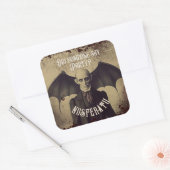 Gotische  Victoriaans Dracula Halloween Vierkante Sticker (Envelop)