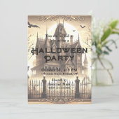Gotische Victoriaans enge Halloween Kaart (Staand voorkant)