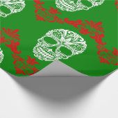 Gotische Victoriaans kerstschedels Cadeaupapier (Hoek)