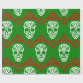 Gotische Victoriaans kerstschedels Cadeaupapier (Vlak)