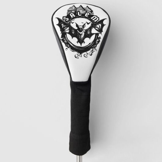 Gotische vleermuis en Salem Witch House Golfheadcover (Voorkant)