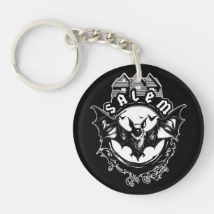 Gotische vleermuis en Salem Witch House Sleutelhanger