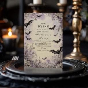 Gotische vleermuizen en sterren Halloween viering Kaart