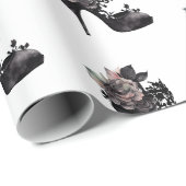 Gotische Vogue | Muted Pastel Roos Mode Stiletto Cadeaupapier (Rol Hoek)