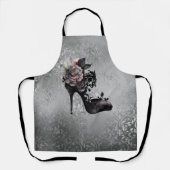 Gotische Vogue | Muted Pastel Roos Mode Stiletto Schort (Voorkant)