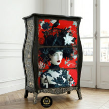 Gotische Vrouw Portret Meubelen Decoupage