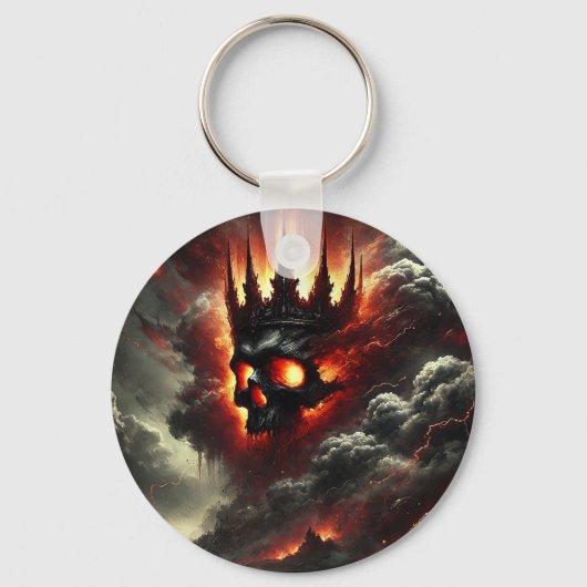 Gotische vurige schedel Sleutelhanger (Voorkant)