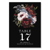 Gotische Waterverf Raven Floral Wedding Kaart (Voorkant)