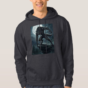 Gotische weerwolf volle maan donkere fantasie kuns hoodie