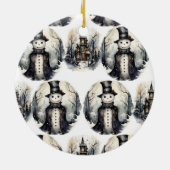 Gotische winter sneeuwman keramisch ornament (Achterkant)