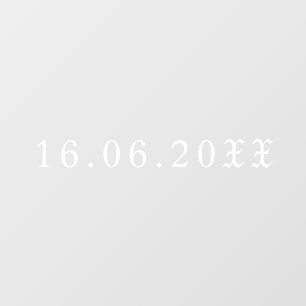 Gotische Witte Blackletter Numerieke Datum Trouwen Raamsticker