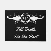 Gotische witte bruiloft Schorpioenen Custom Monogr Deurmat (Voorkant)