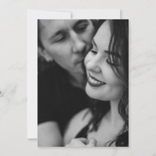 Gotische witte monogram maan crest bruiloft foto kaart (Achterkant)