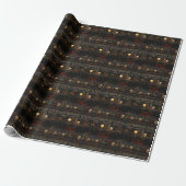 Gotische Wrapping Papier met Schedels en Rozen Got (Uitgerold)