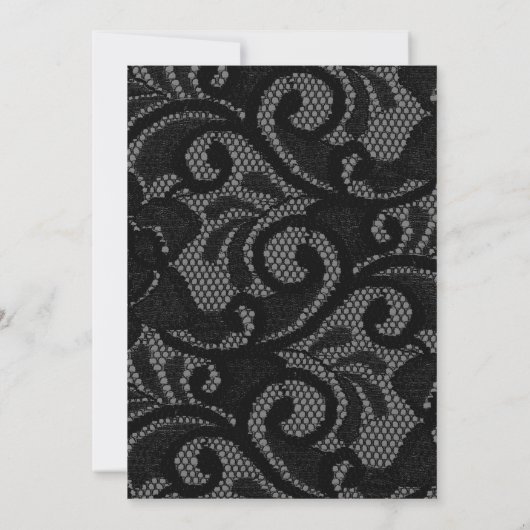 Gotische  Zwart Blush Arch Monogram Bruiloft Kaart (Achterkant)