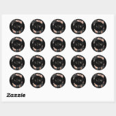 Gotische  Zwart Blush Bruiloft Envelope Seal Ronde Sticker (Vel)