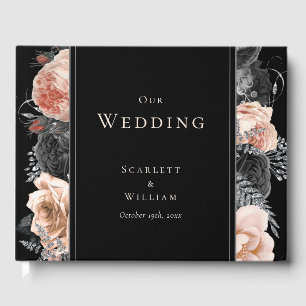 Gotische Zwart Blush Bruiloft Gastenboek