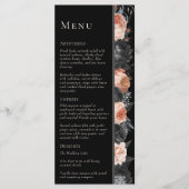 Gotische  Zwart Blush Bruiloft Menu (Voorkant)