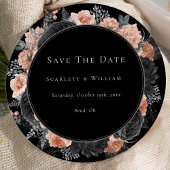 Gotische Zwart Blush Bruiloft Ronde Save The Date