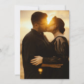 Gotische zwart boog monogram foto bruiloft kaart (Achterkant)