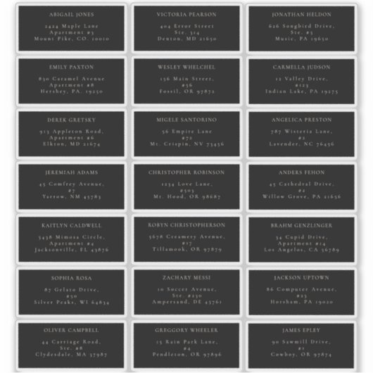 Gotische  Zwart Bruiloft Gast Adresetiketten Sticker (Voorkant)