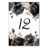 Gotische Zwart Rozen Bloemen Bruiloft Kaart (Achterkant)