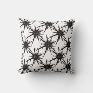 Gotische zwart-wit distel patroon Halloween Kussen
