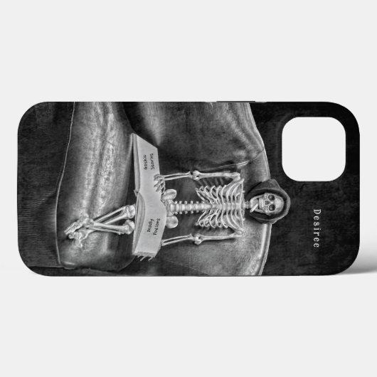 Gotische  zwart-wit grappig skelet Case-Mate iPhone case (Achterkant (horizontaal))