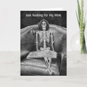 Gotische  zwart-wit grappig skelet kaart (Voorkant)