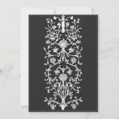 Gotische zwart-wit middeleeuwse tot de dood bruilo kaart (Achterkant)