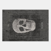 Gotische  zwart-wit textuur schedel tarot inpakpapier vel (Voorkant 3)