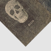 Gotische zwart-wit textuur schedel tarot tissuepapier (Detail)