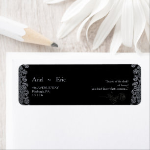Gotische Zwarte Bachelorette Party Retouradres Etiket