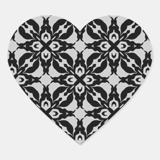 Gotische zwarte en grijze caleidoscoop envelop afd hart sticker (Voorkant)