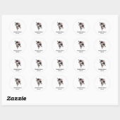 Gotische zwarte Rozen schedels bruiloft Ronde Sticker (Vel)