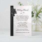 Gotische zwarte Rozen vleermuizen Matching Wedding Kaart (Staand voorkant)