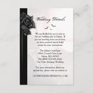 Gotische zwarte Rozen vleermuizen Matching Wedding Kaart