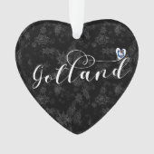 Gotland Drapeau Design de script de coeur, Suède (devant)