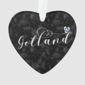 Gotland Drapeau Design de script de coeur, Suède (dos)